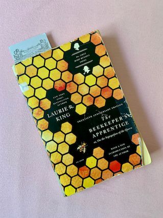 paperback copy of The Beekeper's Apprentice by Laurie R. King