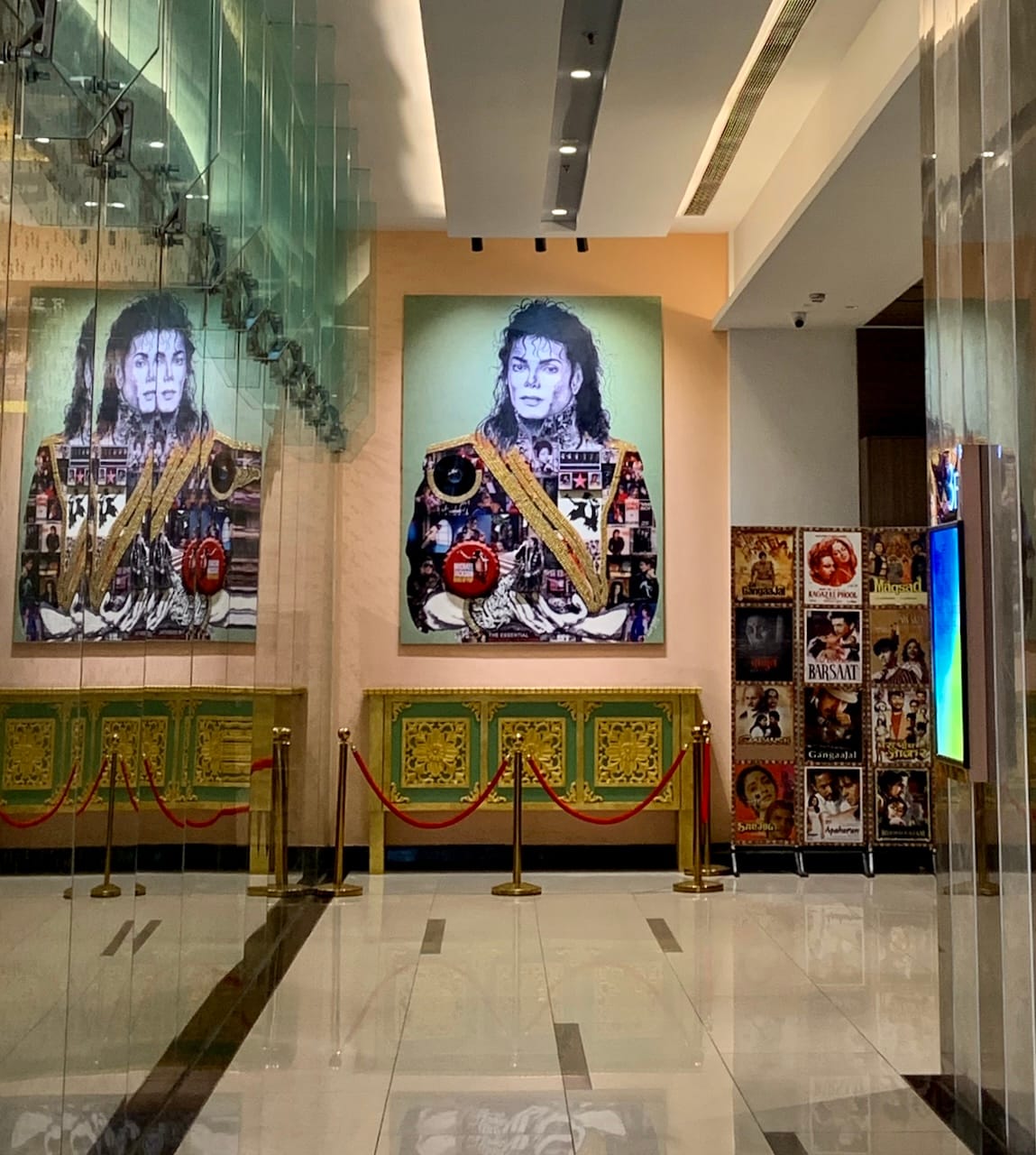 Ornate image of Michael Jackson in an Indian mall