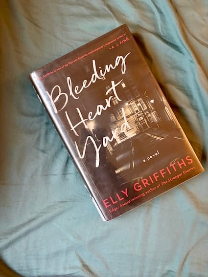 hardback copy of Bleeding Heart Yard by Elly Griffiths