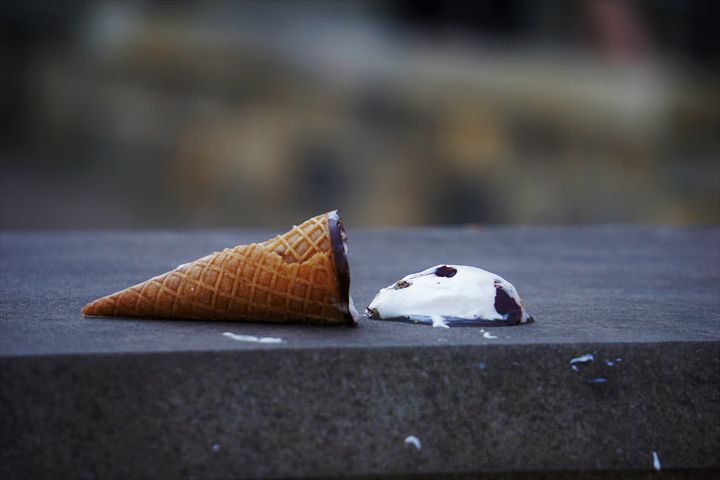 spilled ice cream cone