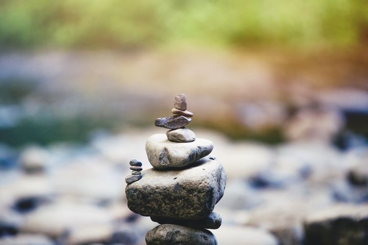 pile of rocks balanced one atop the other