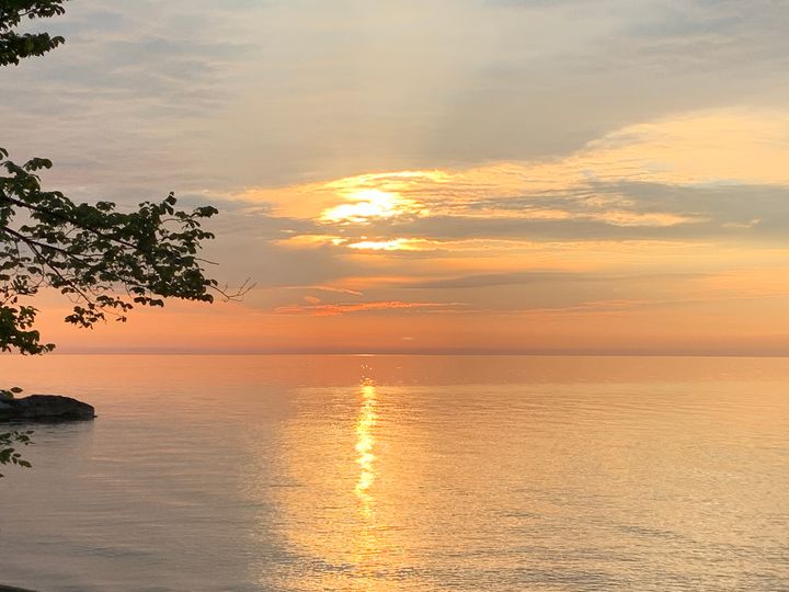 Sunrise over a lake