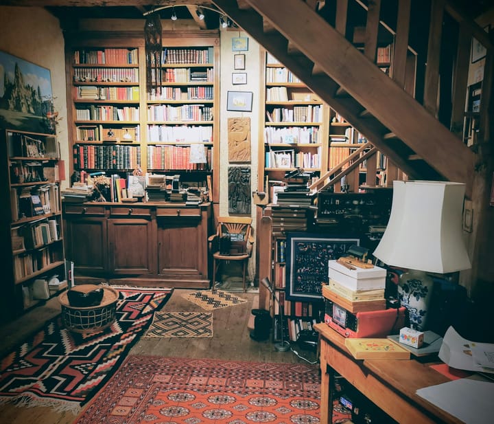 a room full of books