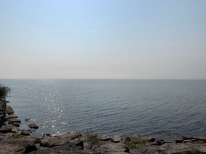 sunlight sparkling on the waters of Lake Ontario